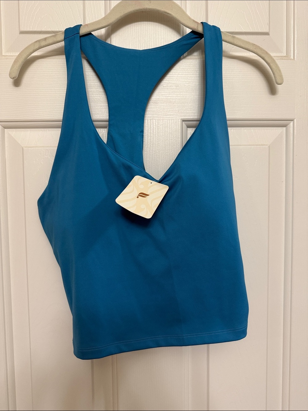 Fabletics Blue Racerback Cropped Sports Bra
